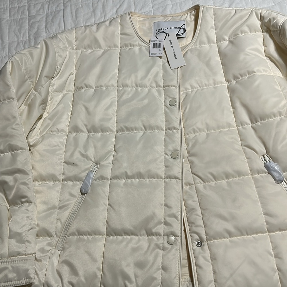 Rebecca Minkoff Cream Quilted Jacket - Picture 3 of 7
